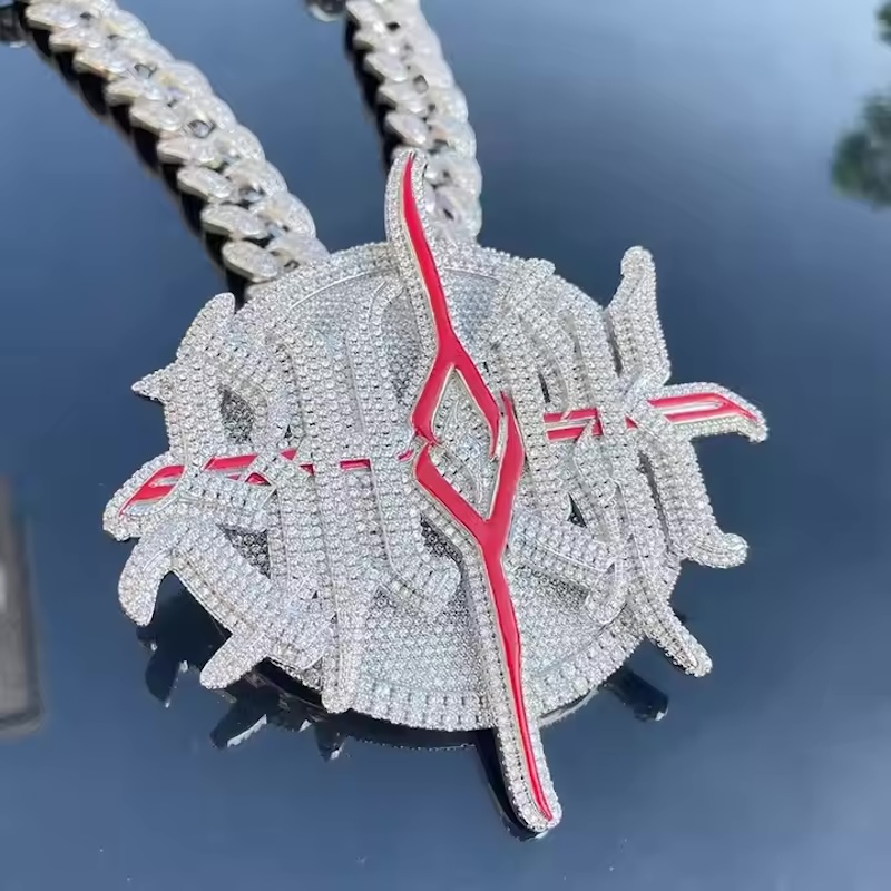 Hip Hop Chain Necklace - 맞춤형 화이트 골드 도금 스털링 실버