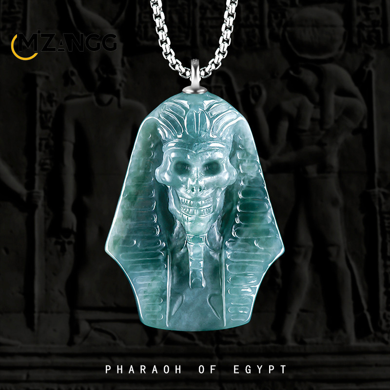 Hip Hop Chain Necklace - 천연 A 상품 블루 워터 옥