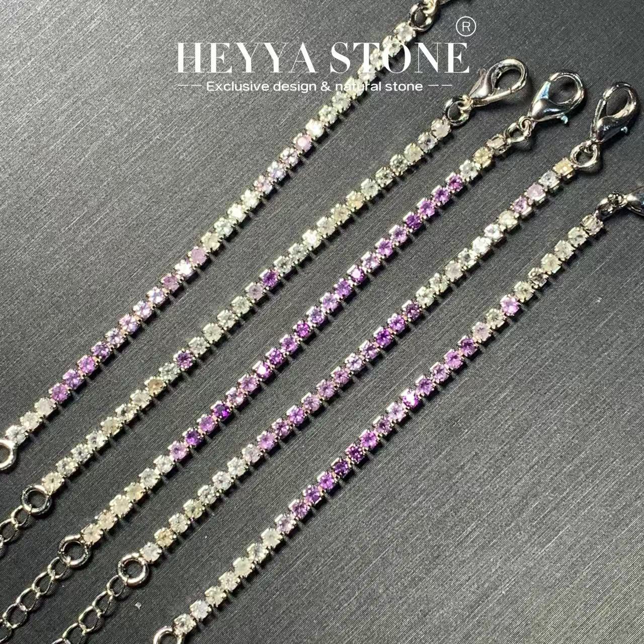 Gemstone Bracelet Healing - HEYYA 스톤 천연 자수정 황수정 테니스