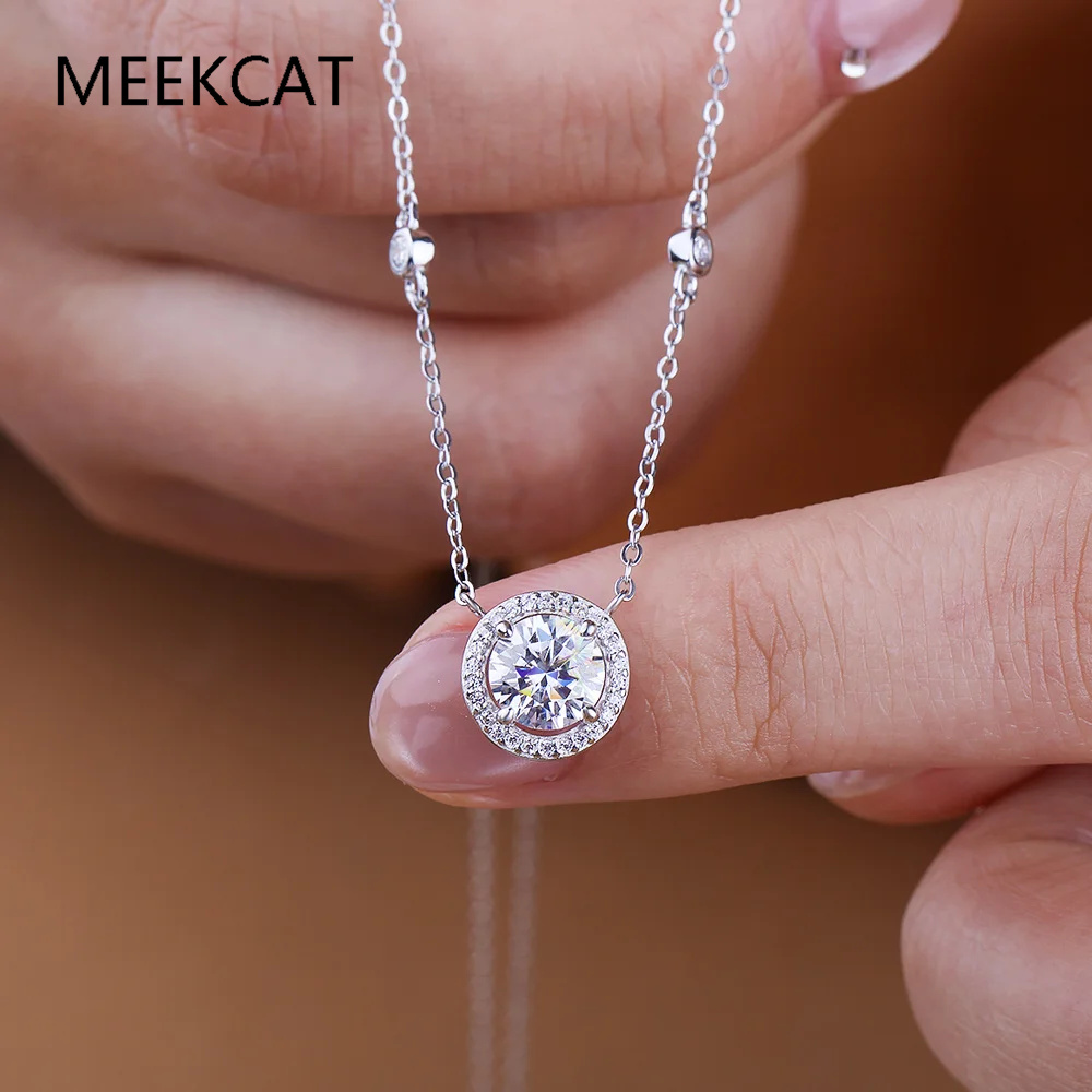 Crystal Choker Necklace - 여성을위한 1/2/3CT Moissanite 목걸이 925 스털링