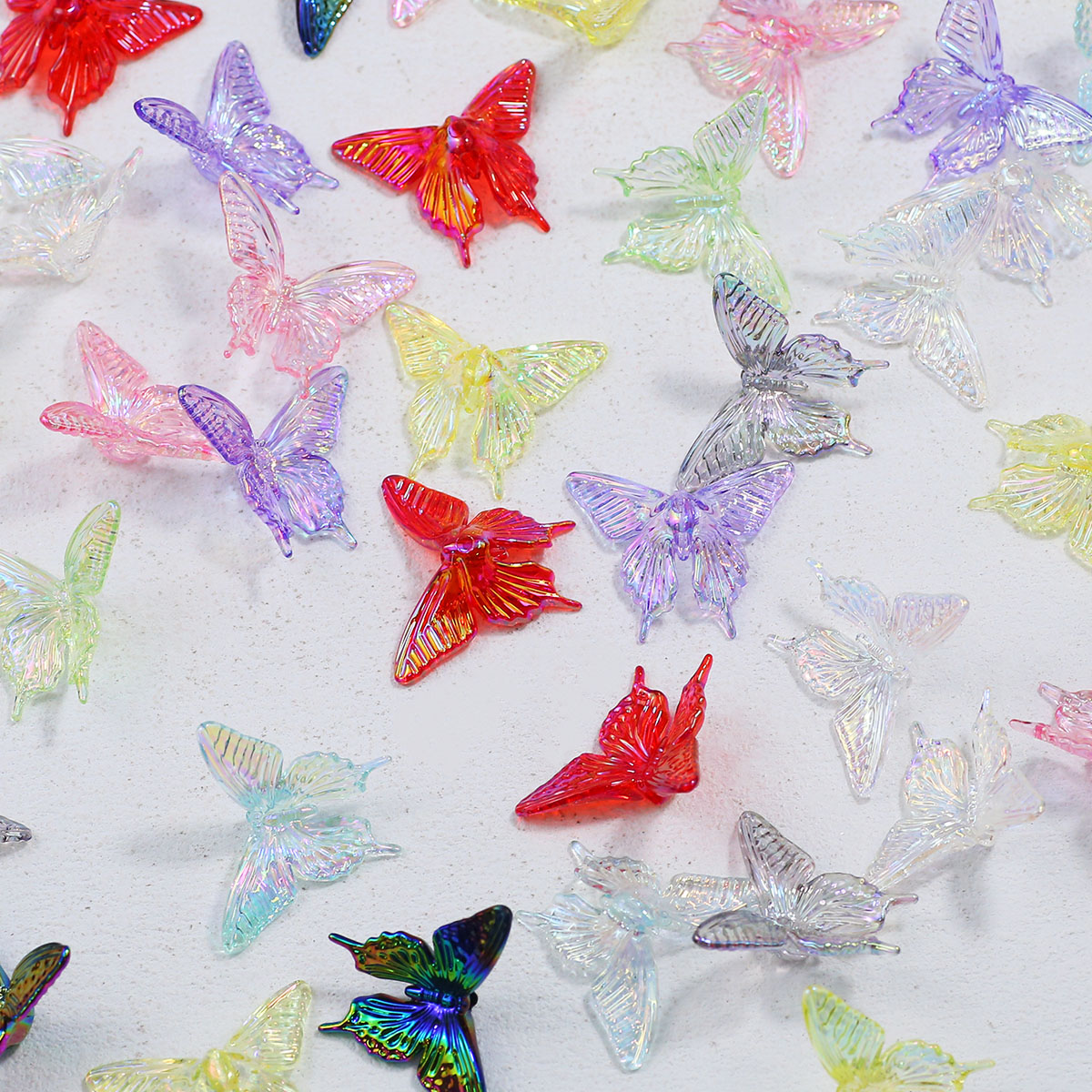 Butterfly Pendant Necklace - 38*34mm 아크릴 나비 UV 혼합 색상