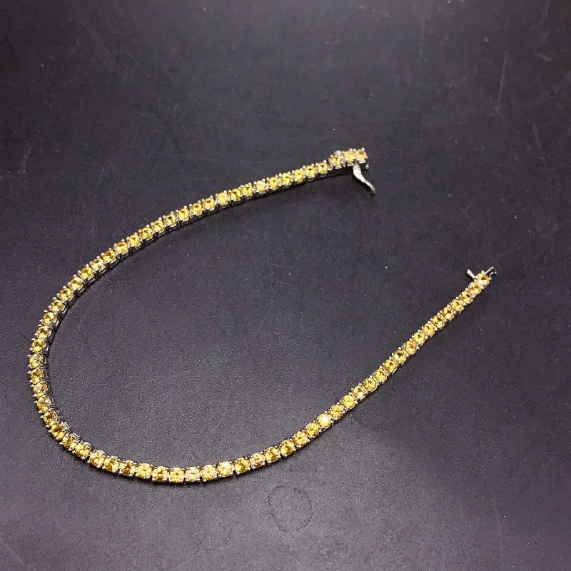 Gemstone Bracelet Healing - 천연 황수정 테니스 팔찌 에너지 치유