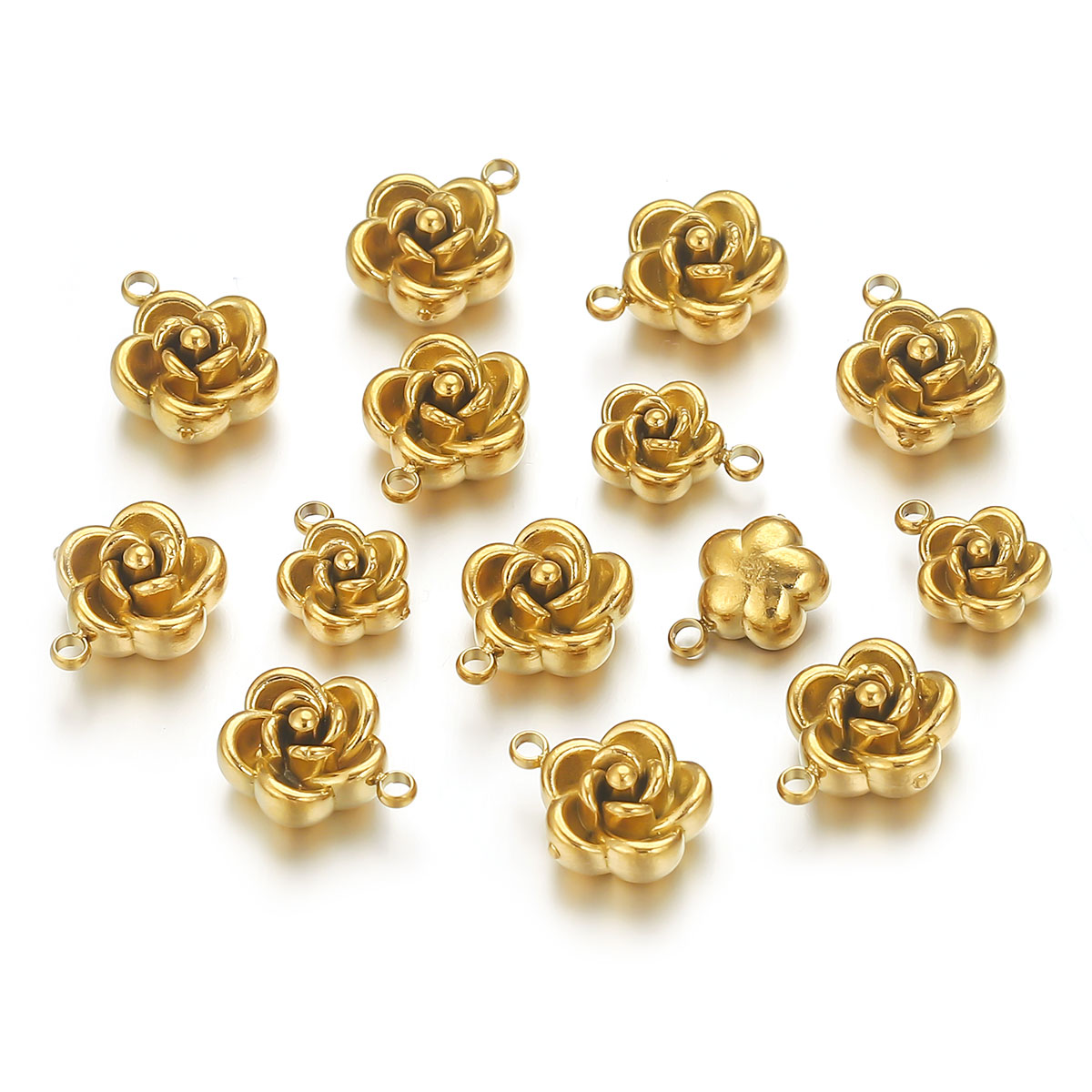 Rose Gold Bracelet - 5pcs 8/10mm 스테인레스 스틸 도금 골드