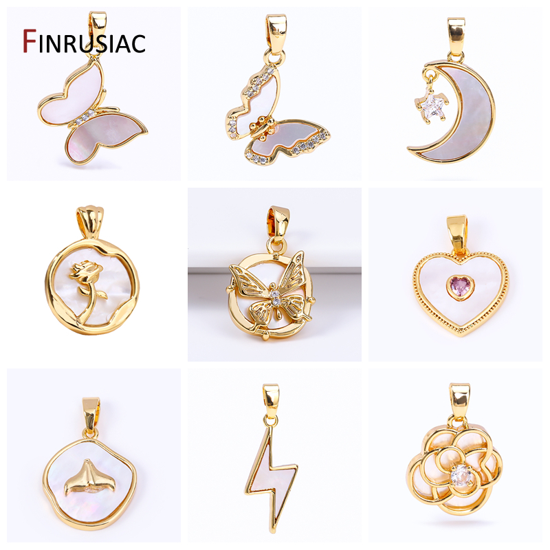 Butterfly Pendant Necklace - 고품질 18K 금도금 황동 하트 별