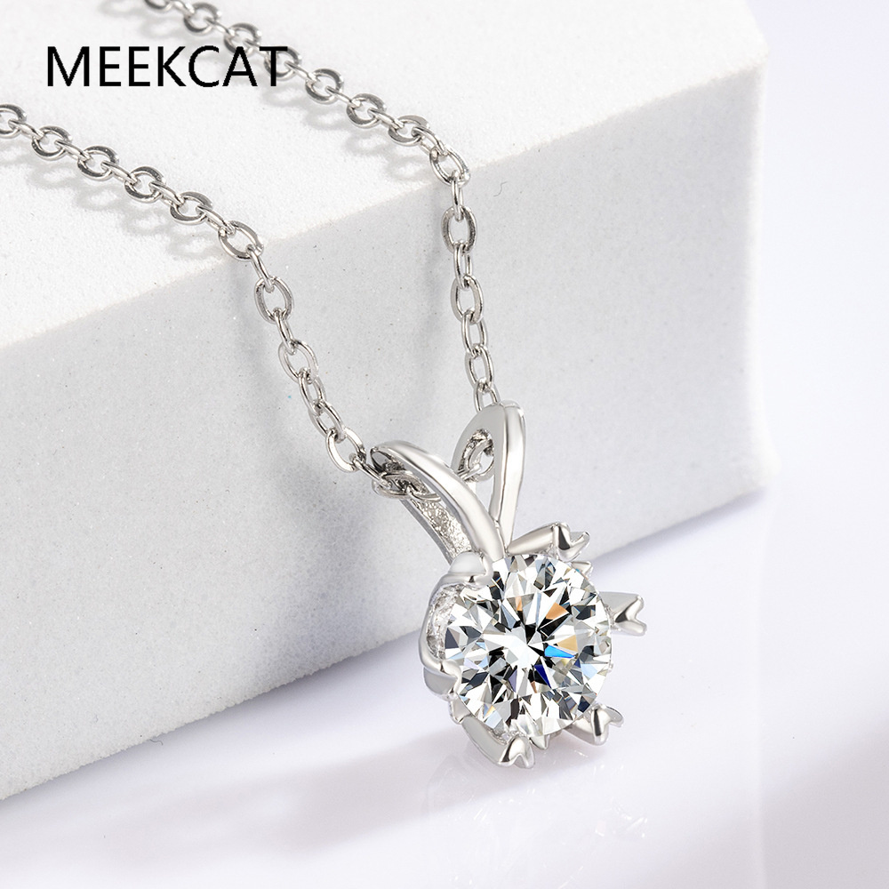 Crystal Choker Necklace - 여성용 모이사나이트 헤일로 목걸이, 1캐럿 랩그로운