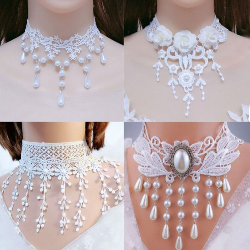 Crystal Choker Necklace - 1pc 빈티지 클래식 고딕 문신 레이스