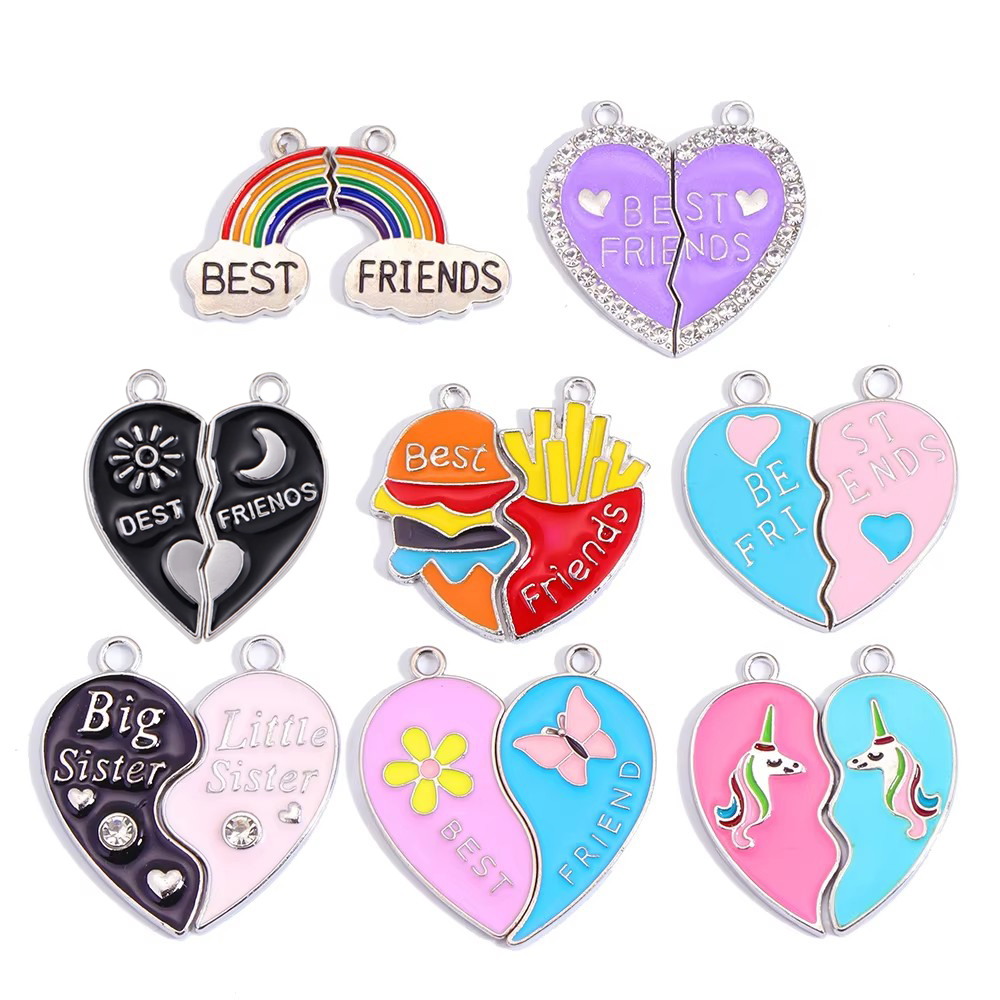 Butterfly Pendant Necklace - 3쌍 실버 베스트 프렌드 자매 사랑
