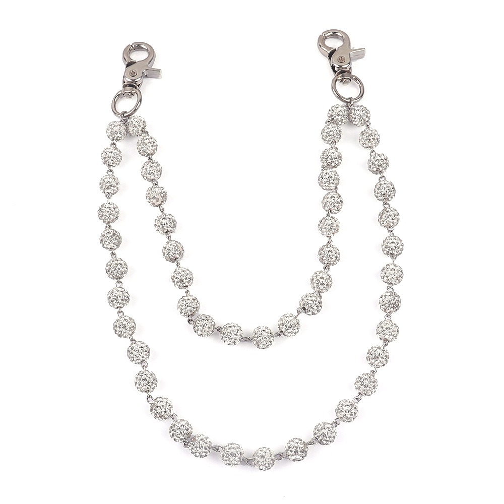Hip Hop Chain Necklace - 하라주쿠 스트리트 힙합 바지 라인스톤 키체인
