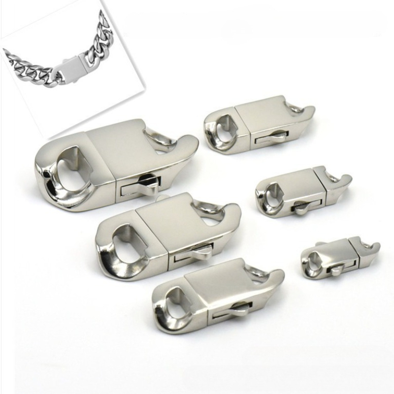 Hip Hop Chain Necklace - 스테인리스 스틸 스프링 클래스프, 랍스터 클래스프,