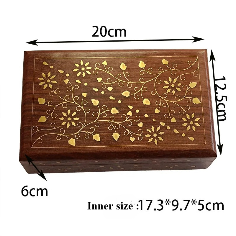 Indian Jewelry Watches - 수공예 구리 장식 원목 보석함 인도산