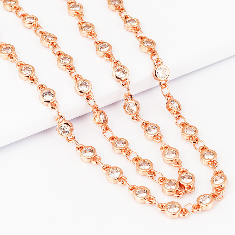 견고한 반제품 CZ 체인, 황동 기반, 목걸이 및 팔찌 - Rose Gold Bracelet 리뷰 및 가격