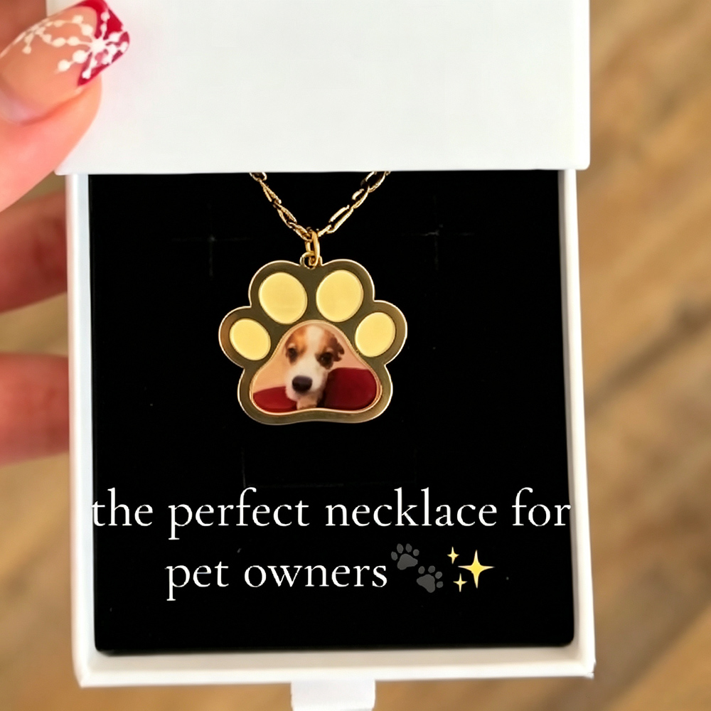 개인화 된 애완 동물 발 색깔 인쇄 사진 목걸이 스테인 - Engraved Name Necklace 리뷰 및 가격