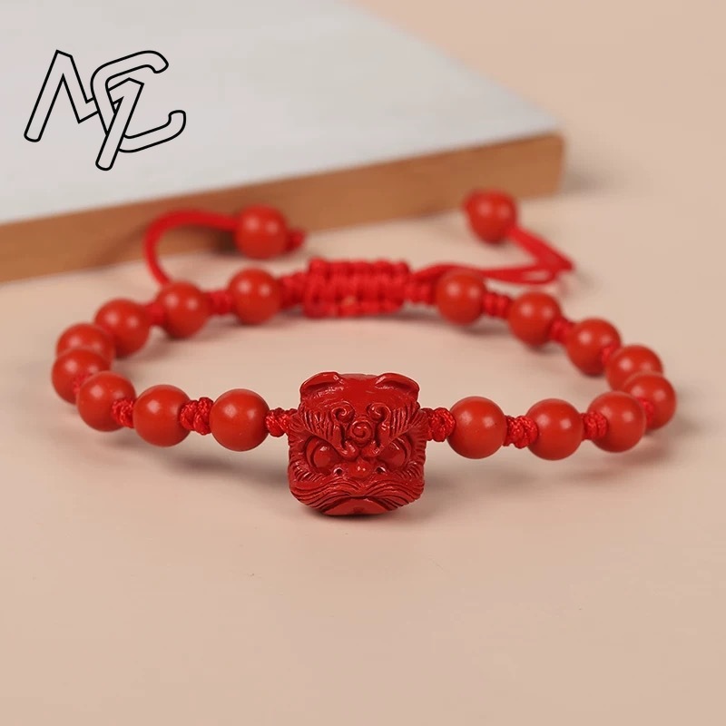 진짜 적색 주홍색 사자춤 팔찌 구슬 팔찌 천연석 보석  - Gemstone Bracelet Healing 리뷰 및 가격