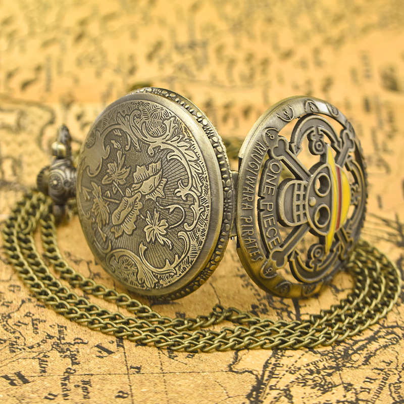 원피스 애니메이션 포켓 시계, 체인이 있는 빈티지 청동 - Vintage Pocket Watch 리뷰 및 가격