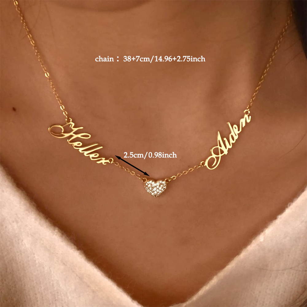 여성을위한 사용자 정의 두 이름 목걸이 크리스마스 여러 - Engraved Name Necklace 리뷰 및 가격