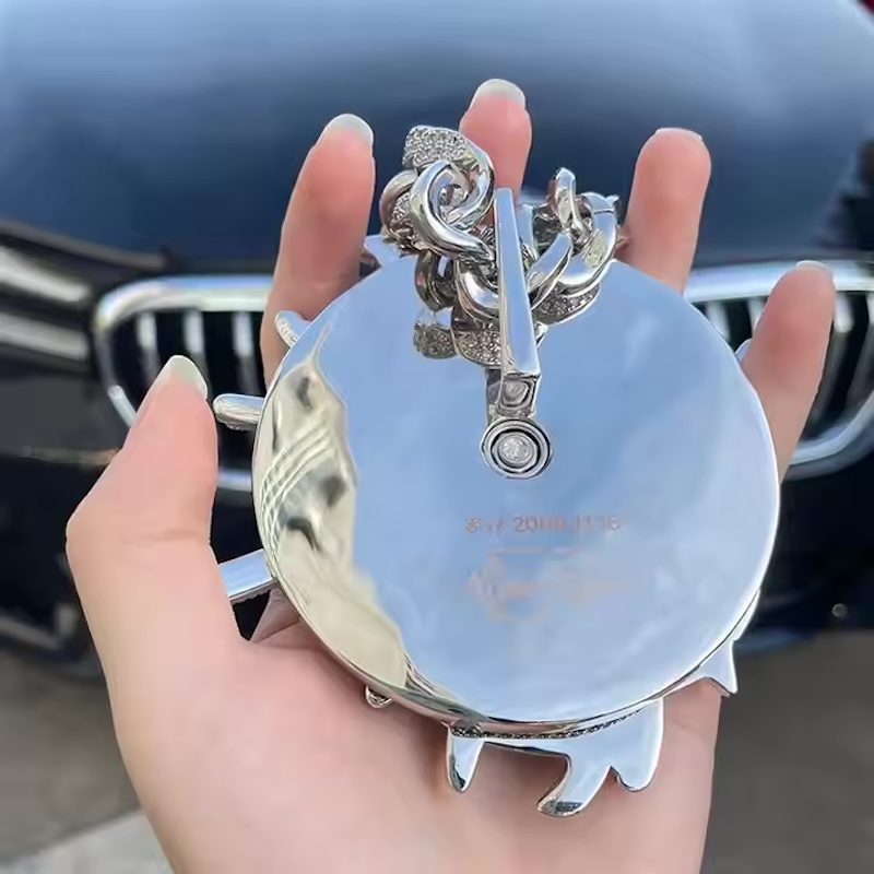 맞춤형 화이트 골드 도금 스털링 실버 회전형 펜던트 V - Hip Hop Chain Necklace 리뷰 및 가격