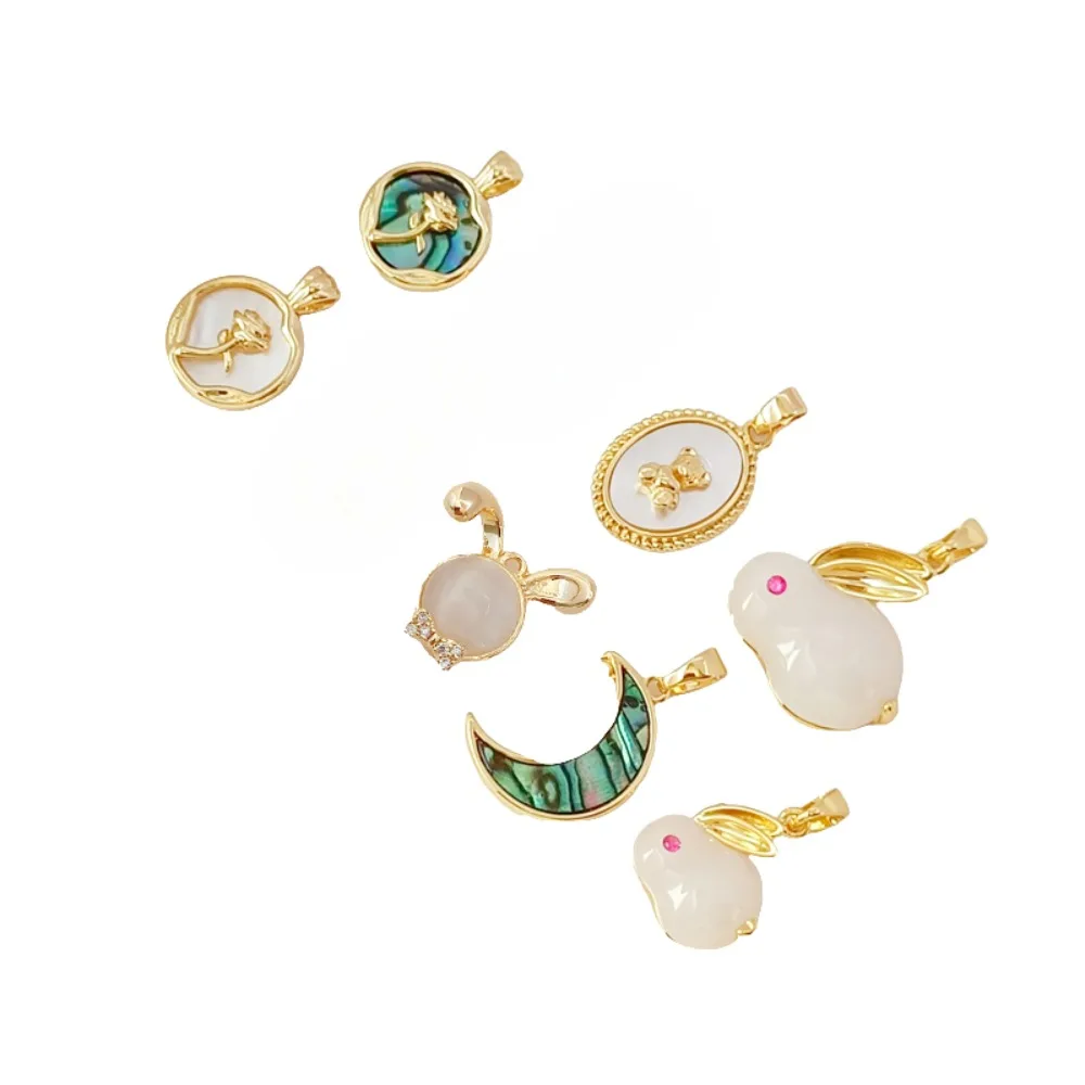 14K 금과 지르코늄 옥 펜던트와 조개 토끼 장미 달  - Rose Gold Bracelet 리뷰 및 가격