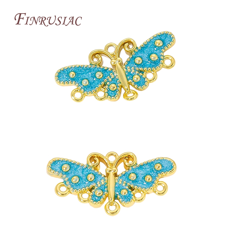 18K 금도금 블루 에나멜 나비 커넥터 참 멀티홀 나비 - Butterfly Pendant Necklace 리뷰 및 가격