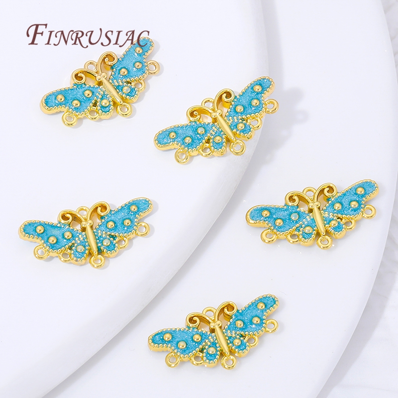 18K 금도금 블루 에나멜 나비 커넥터 참 멀티홀 나비 - Butterfly Pendant Necklace 리뷰 및 가격