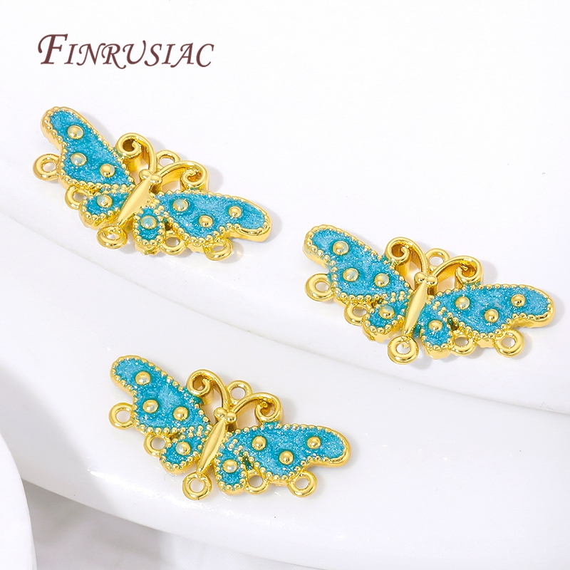 18K 금도금 블루 에나멜 나비 커넥터 참 멀티홀 나비 - Butterfly Pendant Necklace 리뷰 및 가격