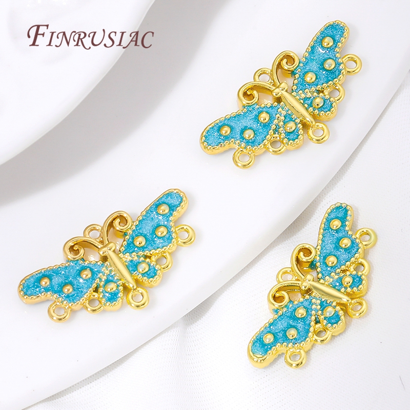 18K 금도금 블루 에나멜 나비 커넥터 참 멀티홀 나비 - Butterfly Pendant Necklace 리뷰 및 가격