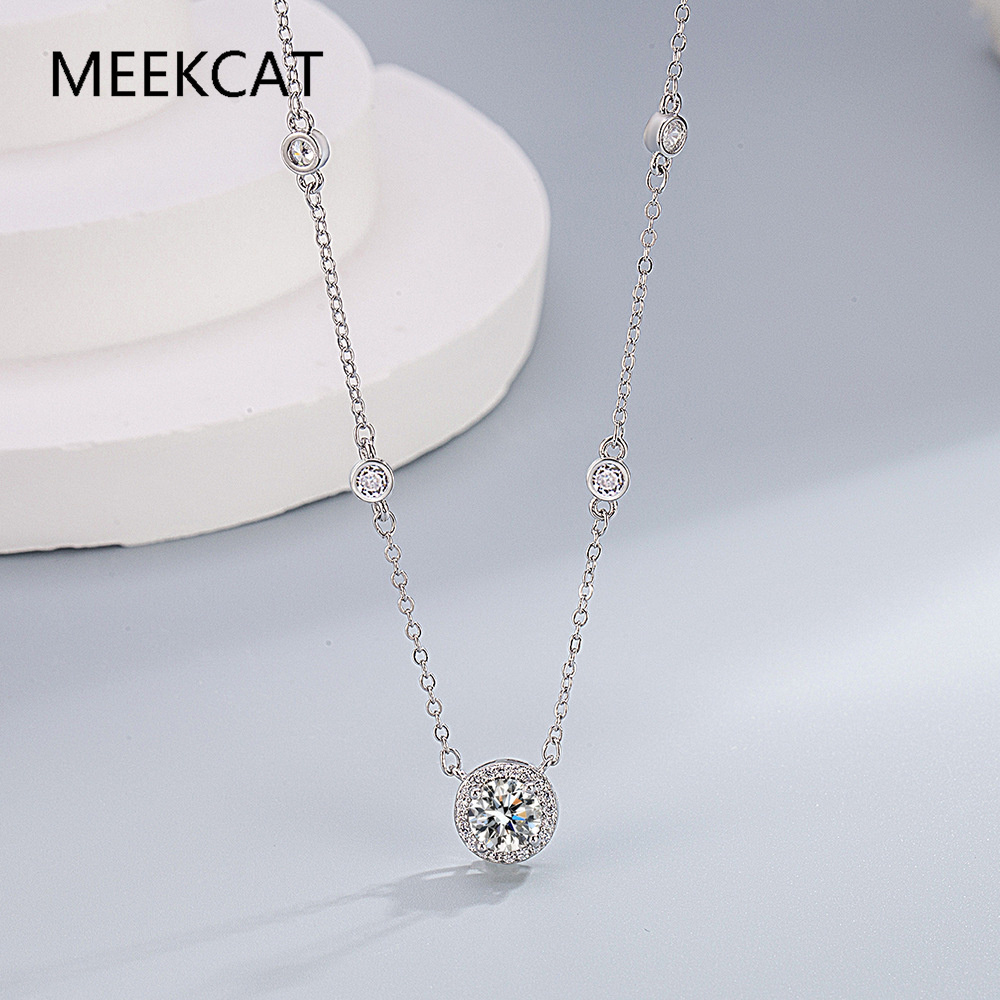 여성을위한 1/2/3CT Moissanite 목걸이 9 - Crystal Choker Necklace 리뷰 및 가격
