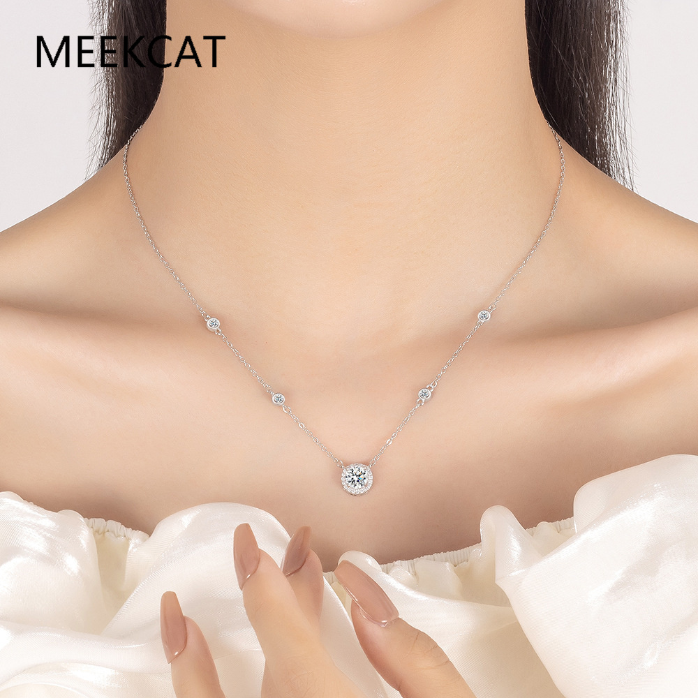 여성을위한 1/2/3CT Moissanite 목걸이 9 - Crystal Choker Necklace 리뷰 및 가격