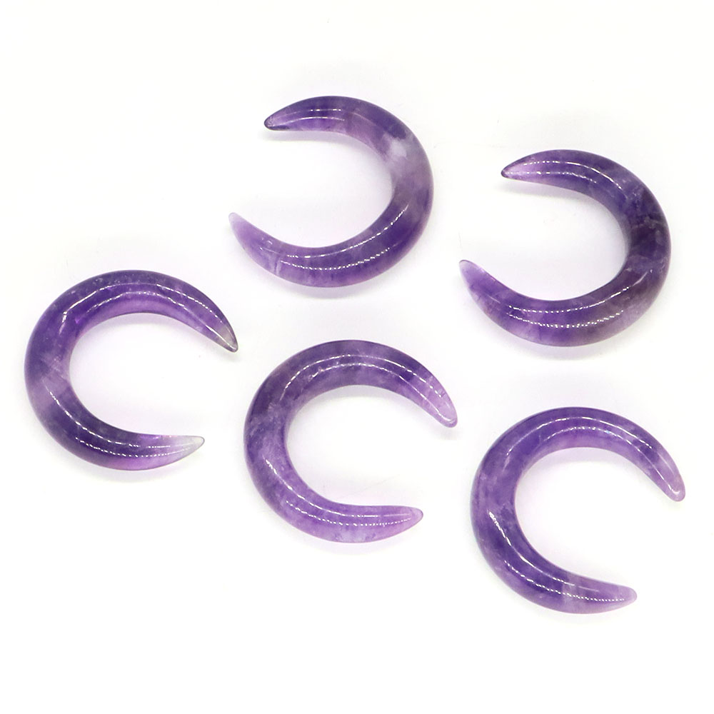 30mm 초승달 모양 천연 크리스탈 힐링 스톤, 자수정 - Gemstone Bracelet Healing 리뷰 및 가격
