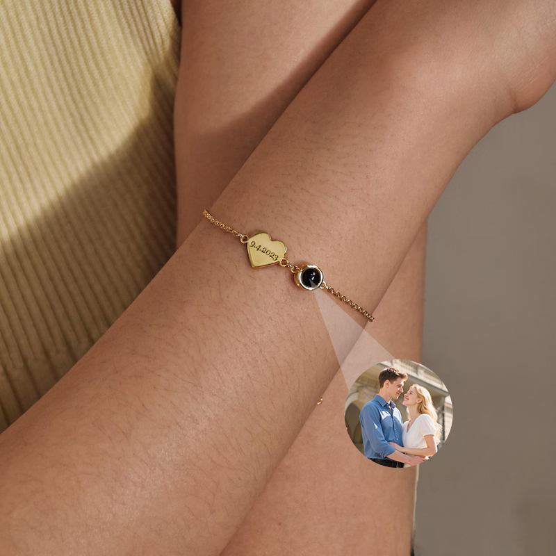 사진 프로젝션 팔찌와 사용자 정의 이름 팔찌 여성을위한 - Rose Gold Bracelet 리뷰 및 가격
