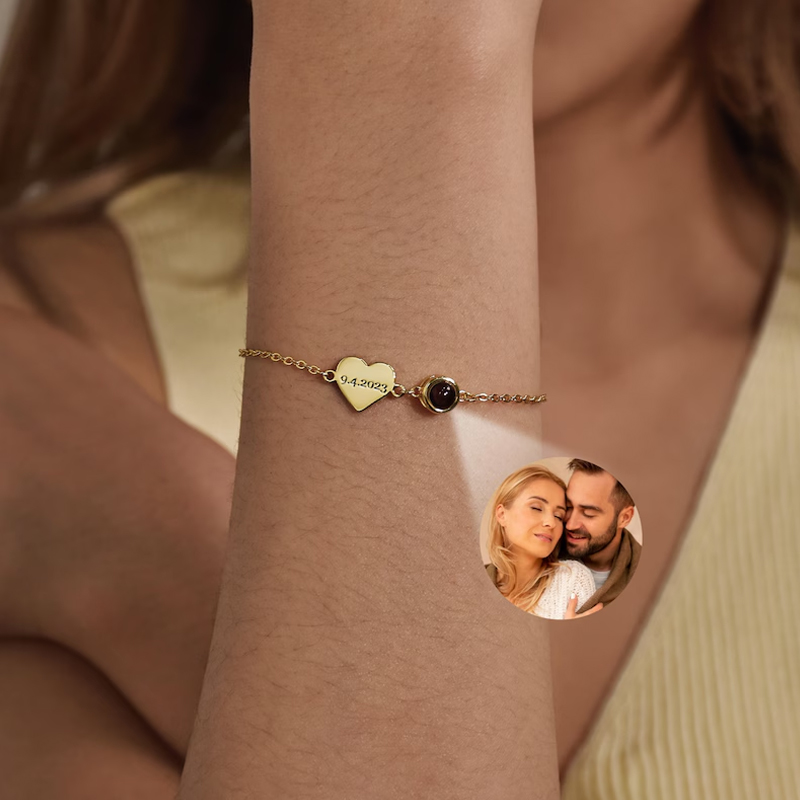 사진 프로젝션 팔찌와 사용자 정의 이름 팔찌 여성을위한 - Rose Gold Bracelet 리뷰 및 가격