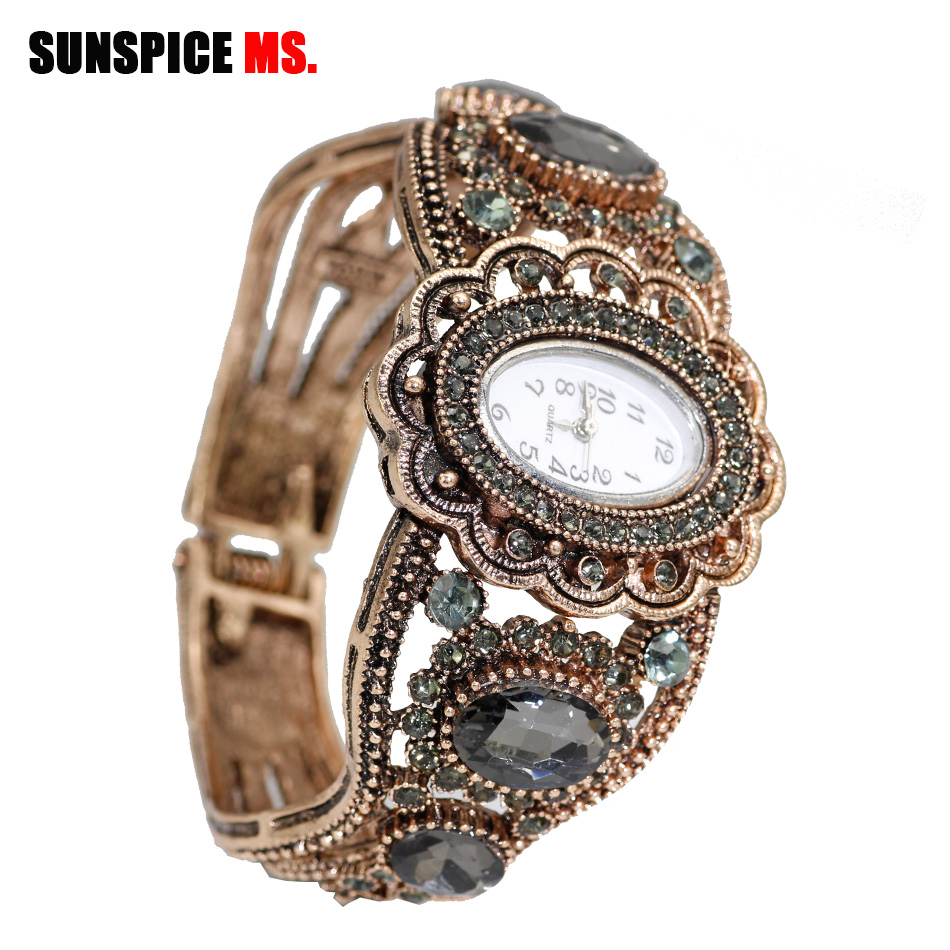 SUNSPICE-MS 여성용 레트로 쿼츠 손목시계, 빈 - Indian Jewelry Watches 리뷰 및 가격