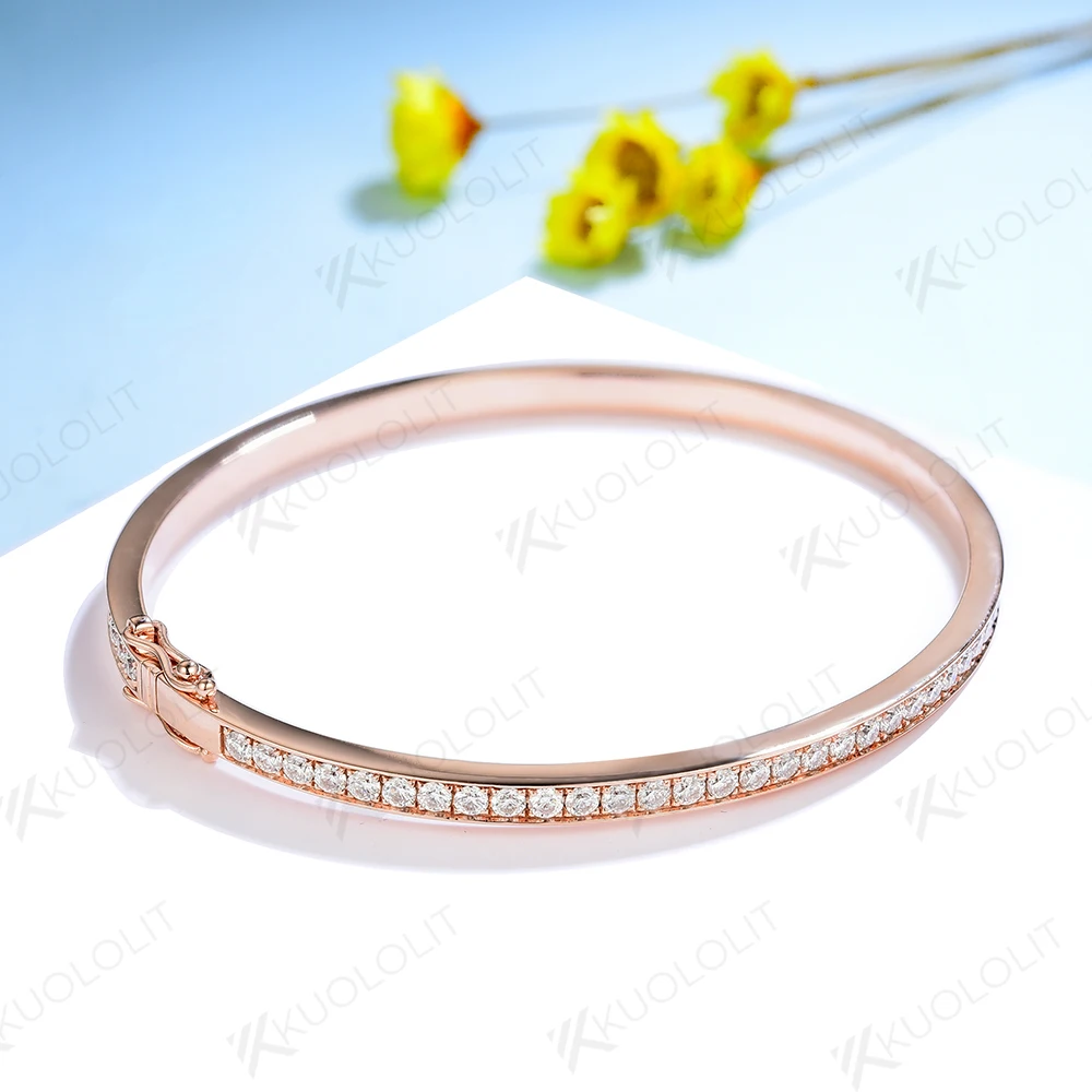 타원형 D VVS1 모이사나이트 뱅글, 다이아몬드 테스 - Rose Gold Bracelet 리뷰 및 가격