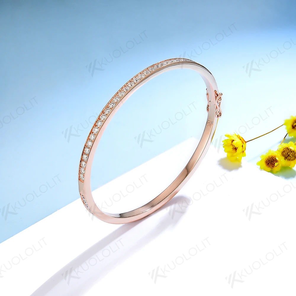 타원형 D VVS1 모이사나이트 뱅글, 다이아몬드 테스 - Rose Gold Bracelet 리뷰 및 가격