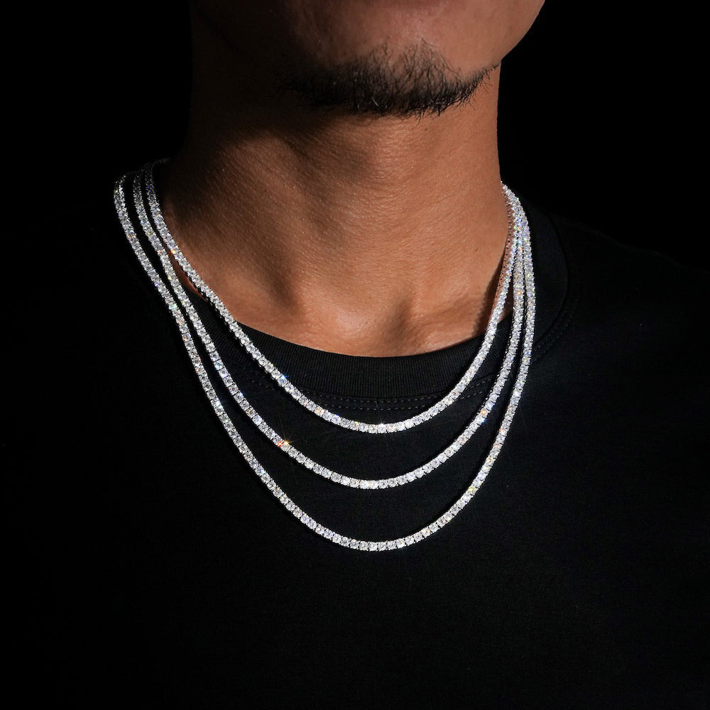 ESKEEM 브라스 2/3/4/5mm 모이사나이트 테니 - Hip Hop Chain Necklace 리뷰 및 가격