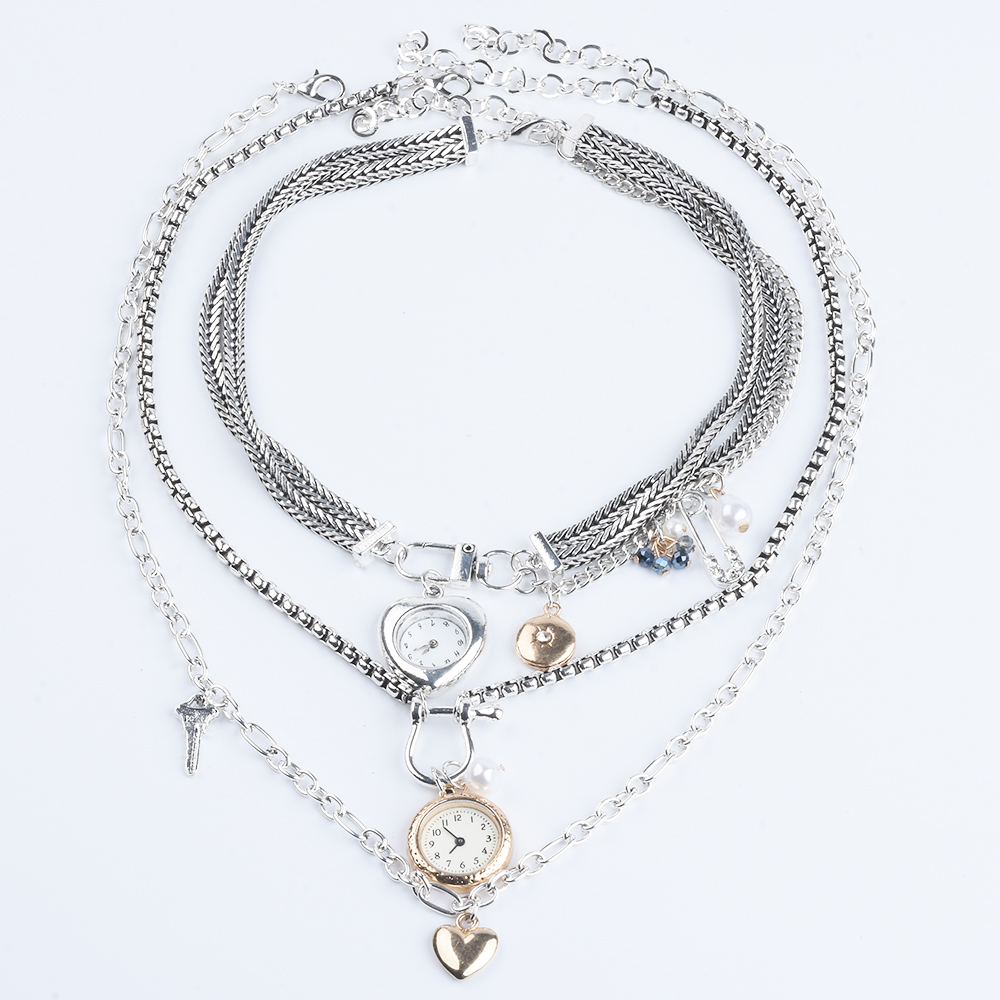 인도 빈티지 실버 도금 포켓 워치 키 하트 모양 펜던트 - Indian Jewelry Watches 리뷰 및 가격