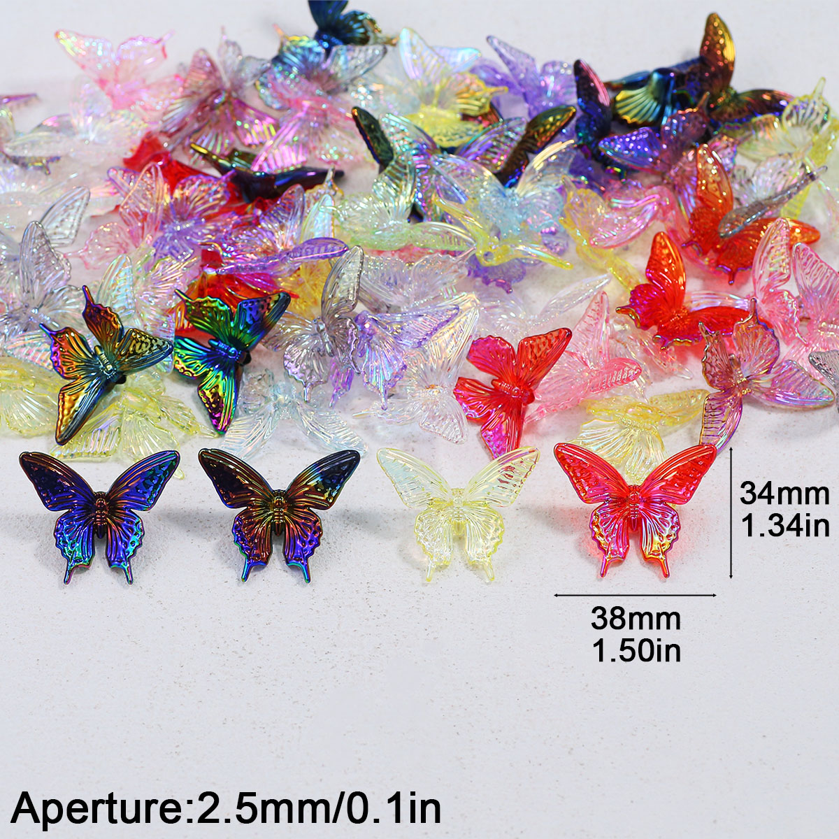 38*34mm 아크릴 나비 UV 혼합 색상 수제 DIY - Butterfly Pendant Necklace 리뷰 및 가격