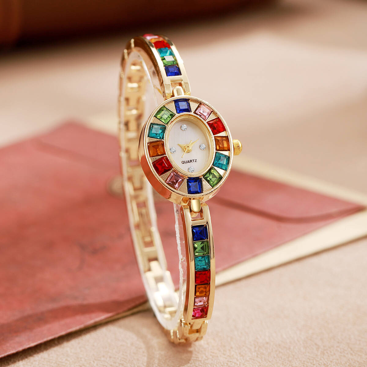 2개/세트 럭셔리 라인스톤 여성용 시계 패션 팔찌 밴드 - Jewelry Watches Women 리뷰 및 가격