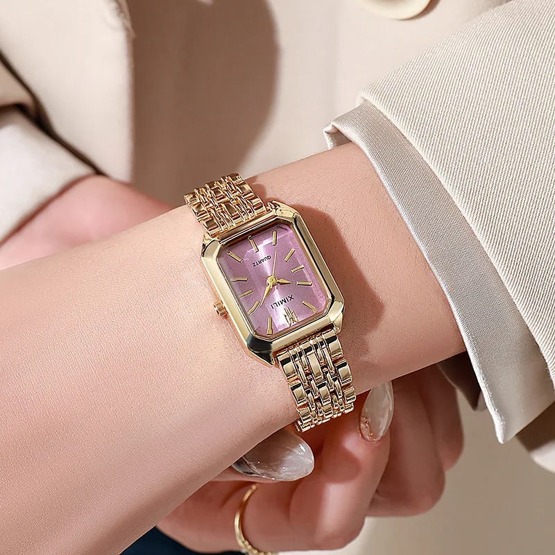 브랜드 여성용 스테인레스 스틸 스트랩 쿼츠 시계 사각  - Jewelry Watches Women 리뷰 및 가격