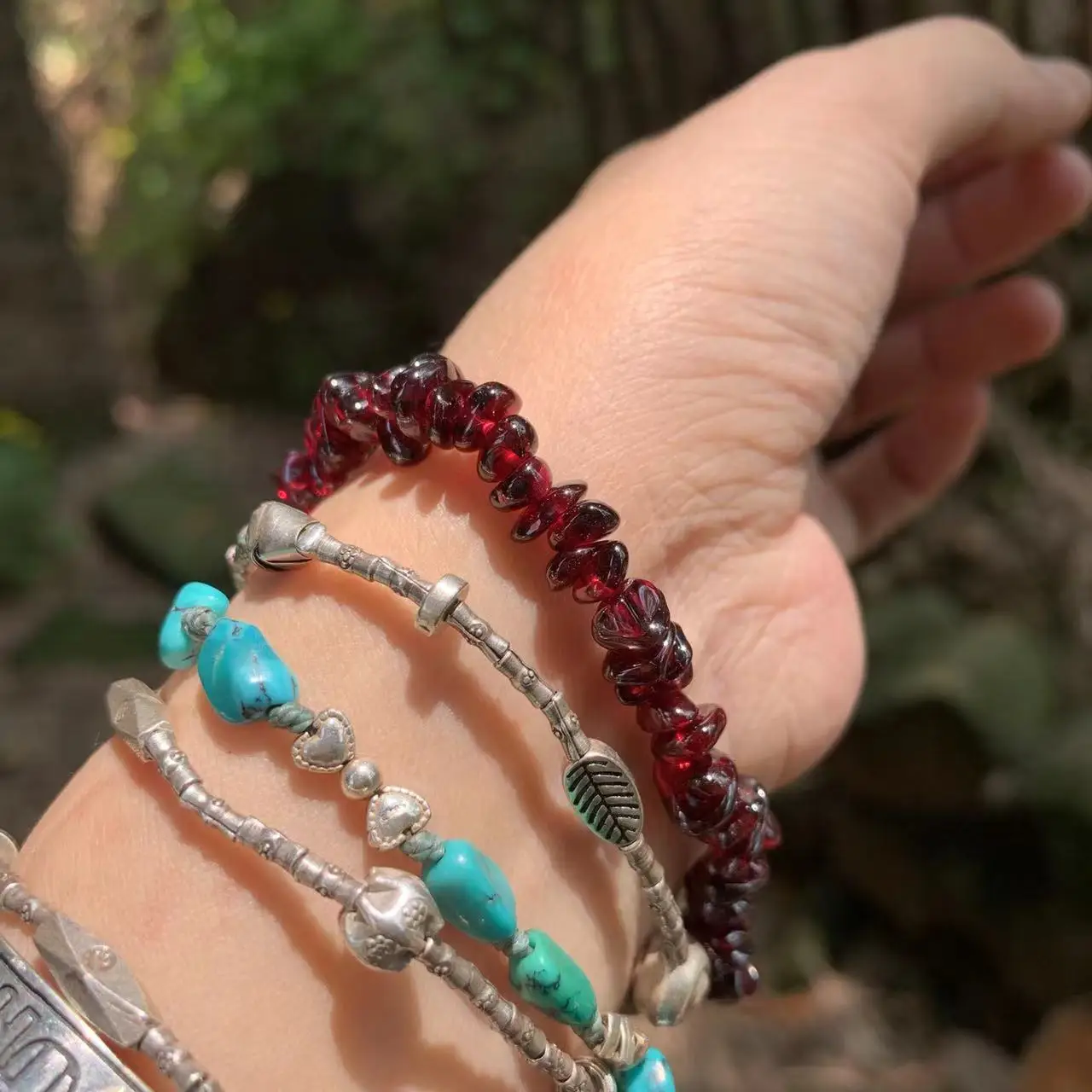여자를위한 천연 가닛 팔찌 크리스탈 팔찌 쥬얼리 레드  - Gemstone Bracelet Healing 리뷰 및 가격