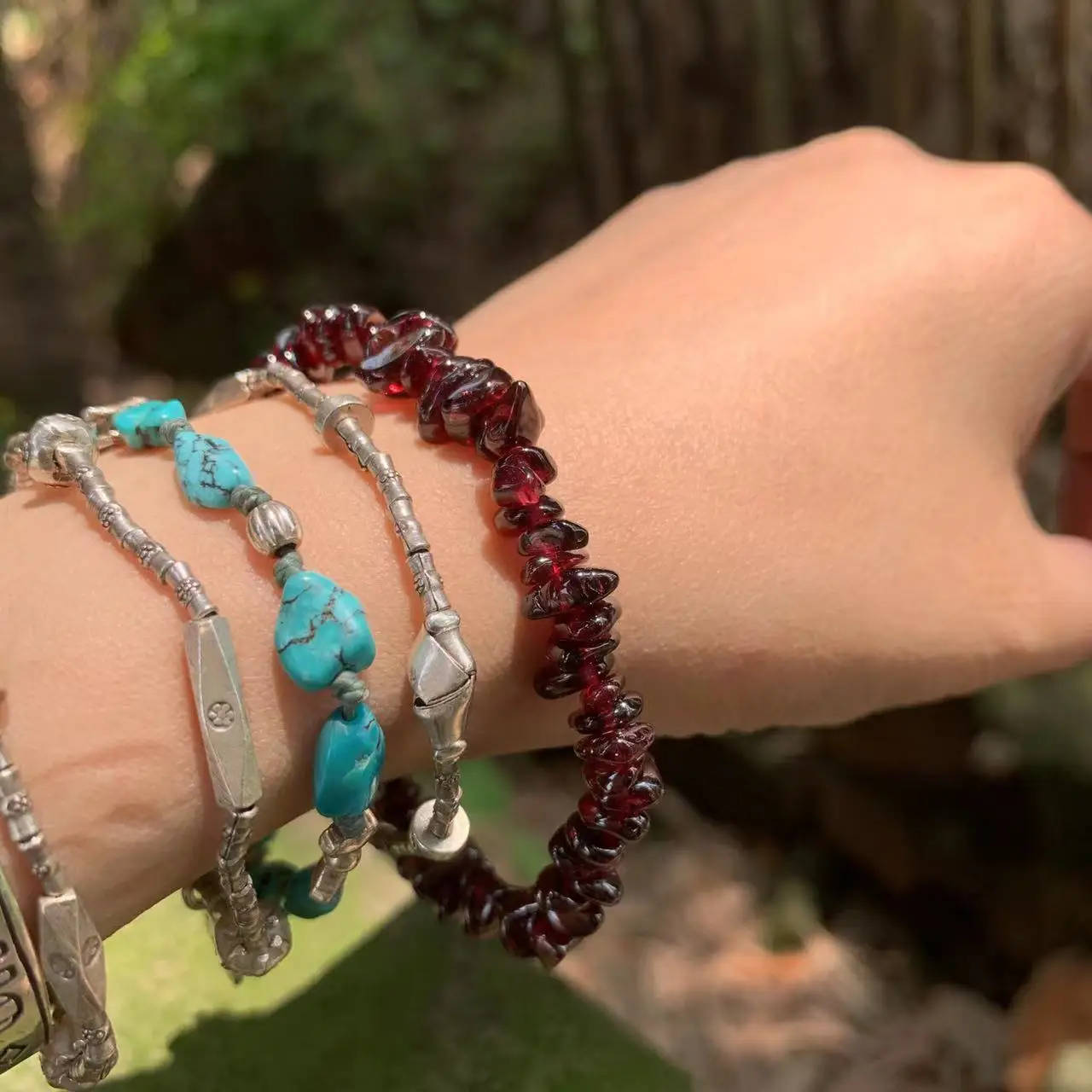 여자를위한 천연 가닛 팔찌 크리스탈 팔찌 쥬얼리 레드  - Gemstone Bracelet Healing 리뷰 및 가격