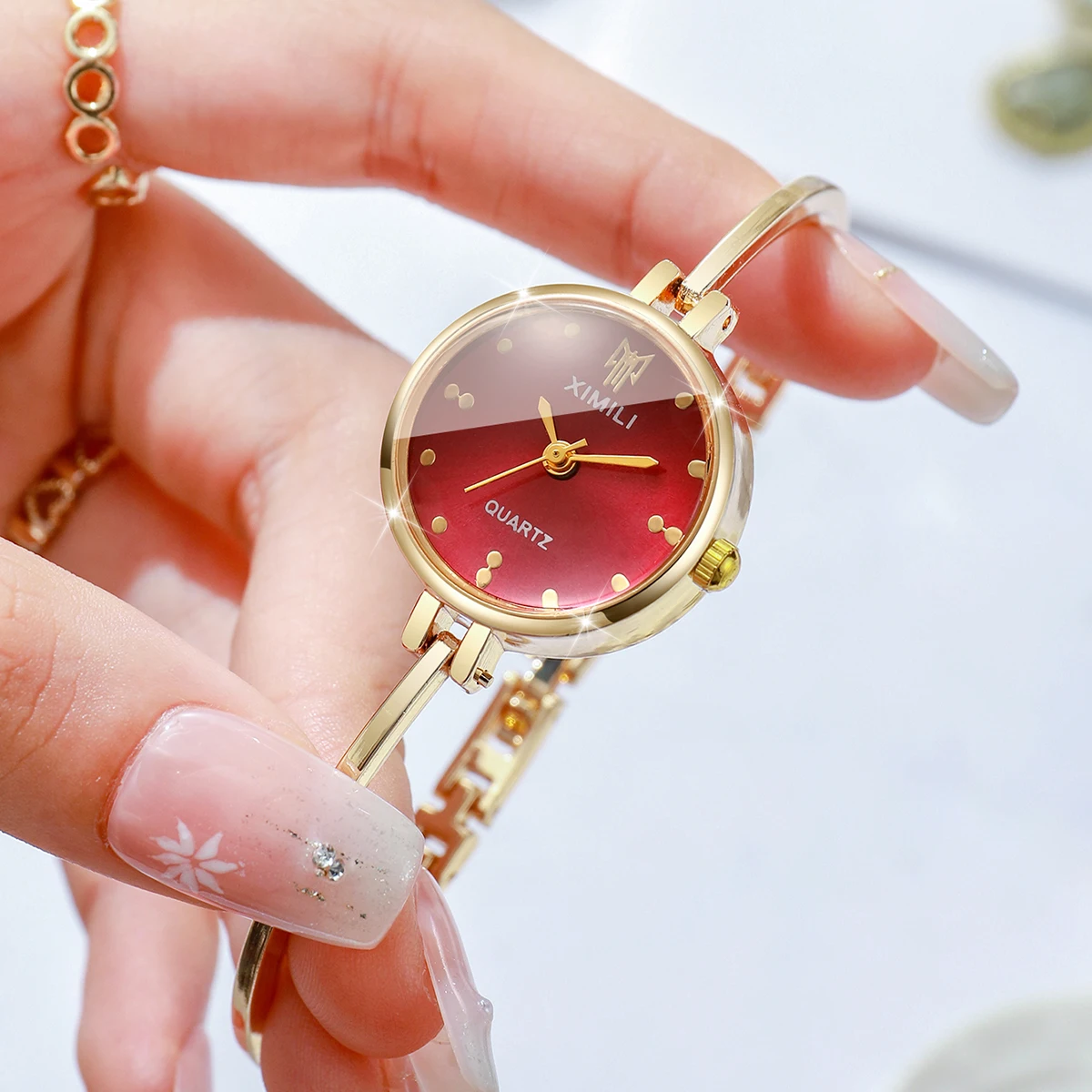 우아한 팔찌 뱅글 스트랩 여성용 쿼츠 손목시계 패션 여 - Jewelry Watches Women 리뷰 및 가격