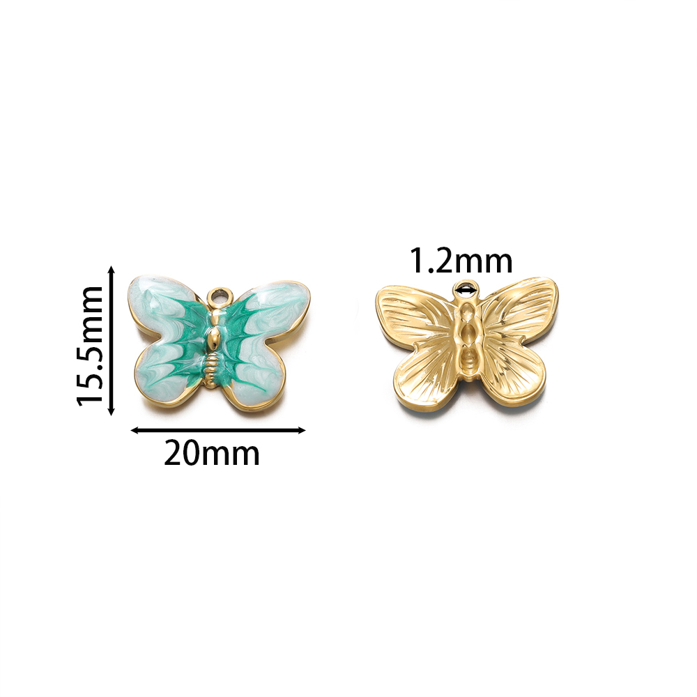 2 개/몫 DIY 스테인레스 스틸 목걸이 귀걸이에 대  - Butterfly Pendant Necklace 리뷰 및 가격