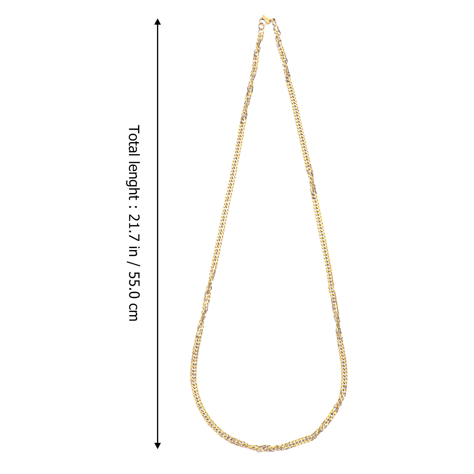 1Pcs 골든 티타늄 스틸 더블 버클 체인 초커 목걸이 - Hip Hop Chain Necklace 리뷰 및 가격