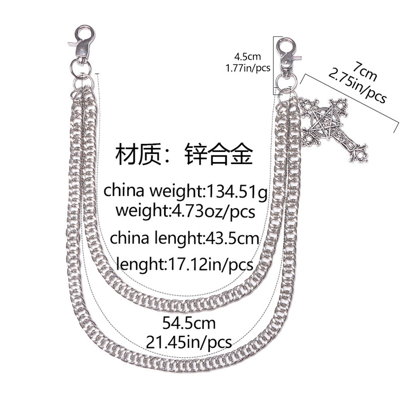 패션 펑크 금속 바지 체인 힙합 허리 체인 크로스 펜던 - Hip Hop Chain Necklace 리뷰 및 가격
