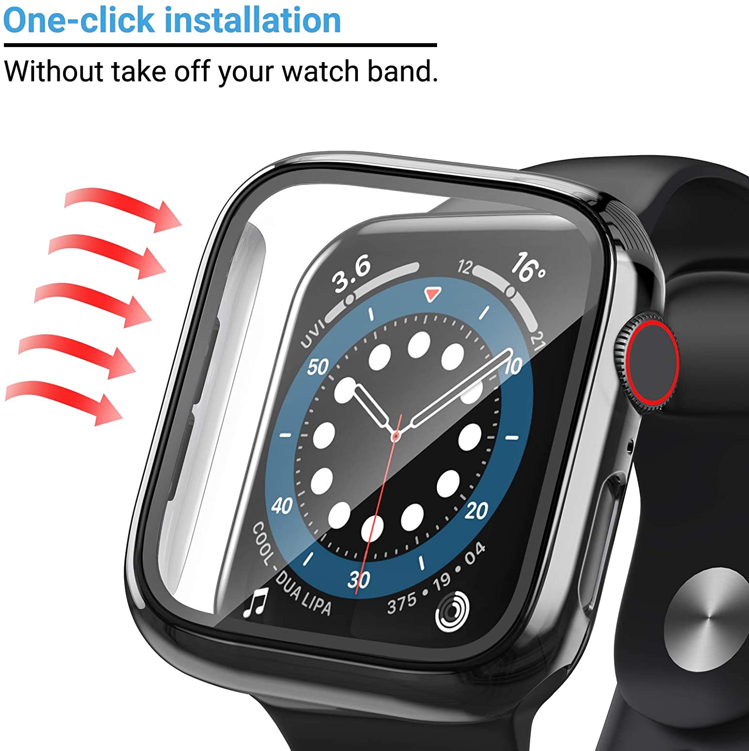 유리 + 커버 Apple Watch 케이스 44mm 4 - Jewelry Smart Watches 리뷰 및 가격