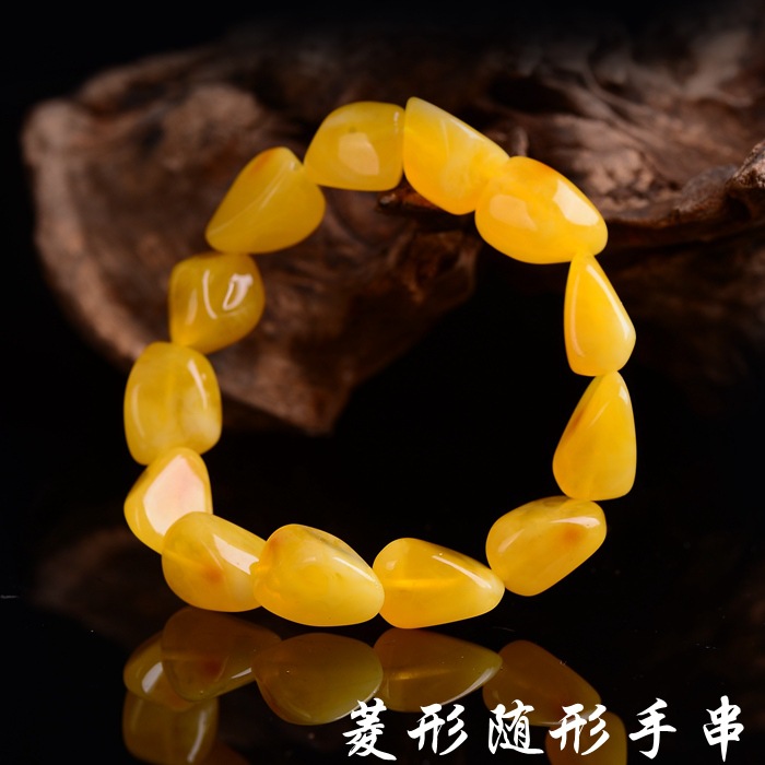 정품 천연 노란색 앰버 타원형 비즈 팔찌 8mm 보석  - Gemstone Bracelet Healing 리뷰 및 가격