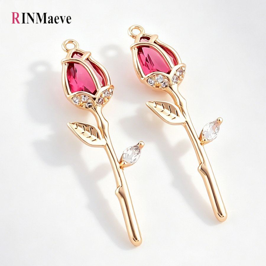 4PCS 9.5*29MM 장미 꽃 18K 골드 컬러 황 - Rose Gold Bracelet 리뷰 및 가격