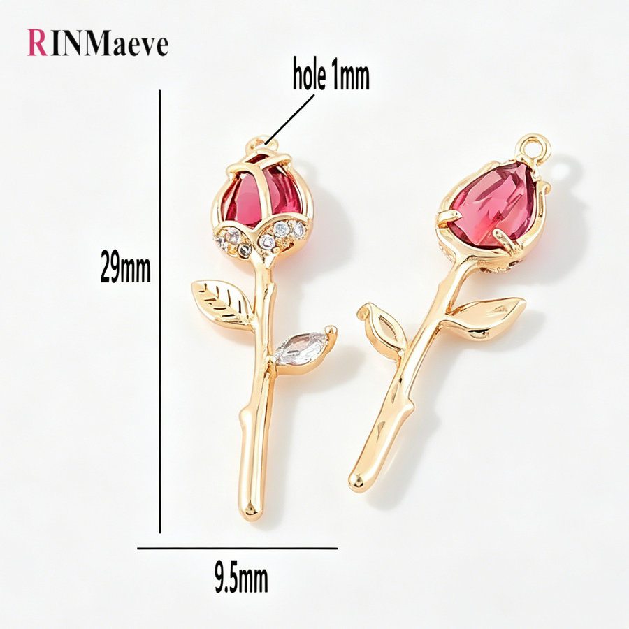 4PCS 9.5*29MM 장미 꽃 18K 골드 컬러 황 - Rose Gold Bracelet 리뷰 및 가격
