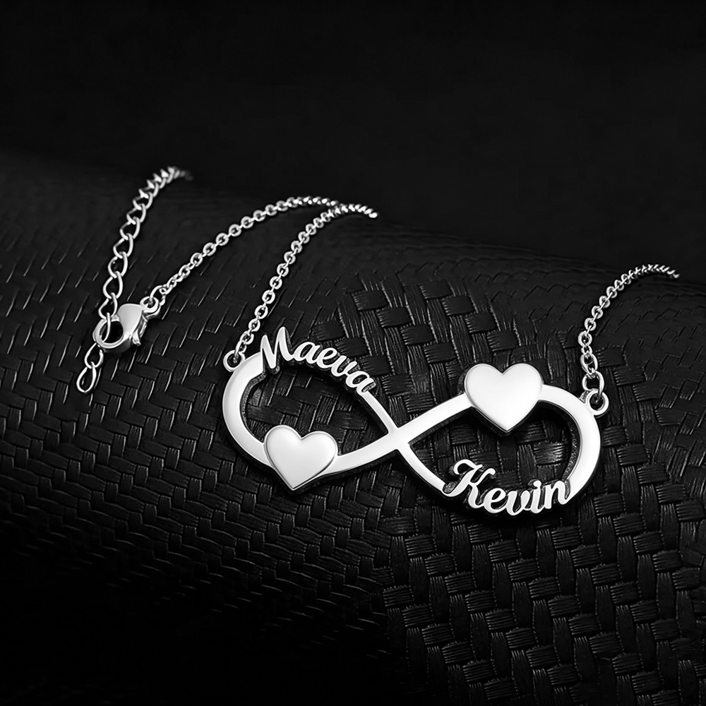 맞춤 이름 목걸이 인피니티 하트 펜던트 스테인리스 스틸 - Engraved Name Necklace 리뷰 및 가격