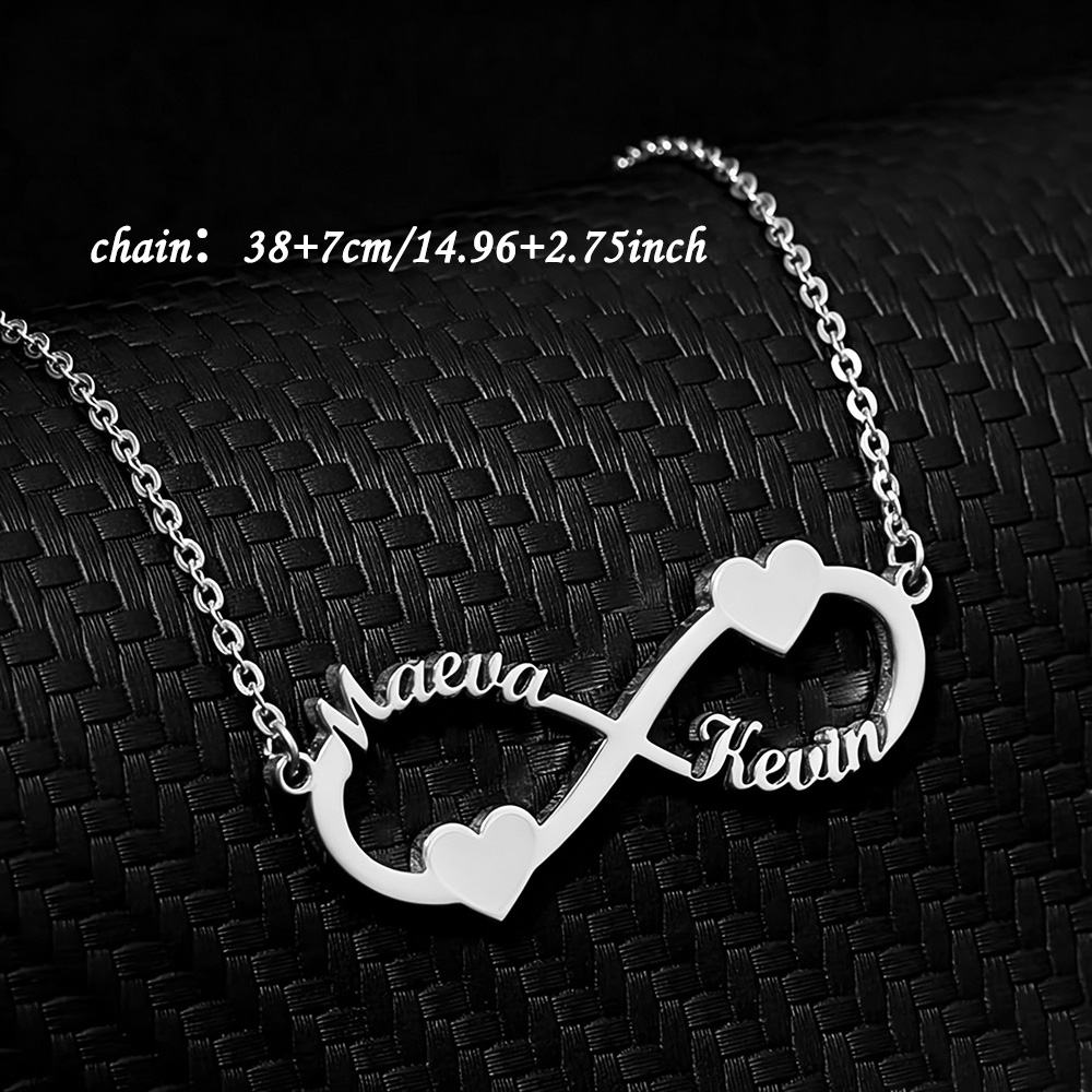맞춤 이름 목걸이 인피니티 하트 펜던트 스테인리스 스틸 - Engraved Name Necklace 리뷰 및 가격